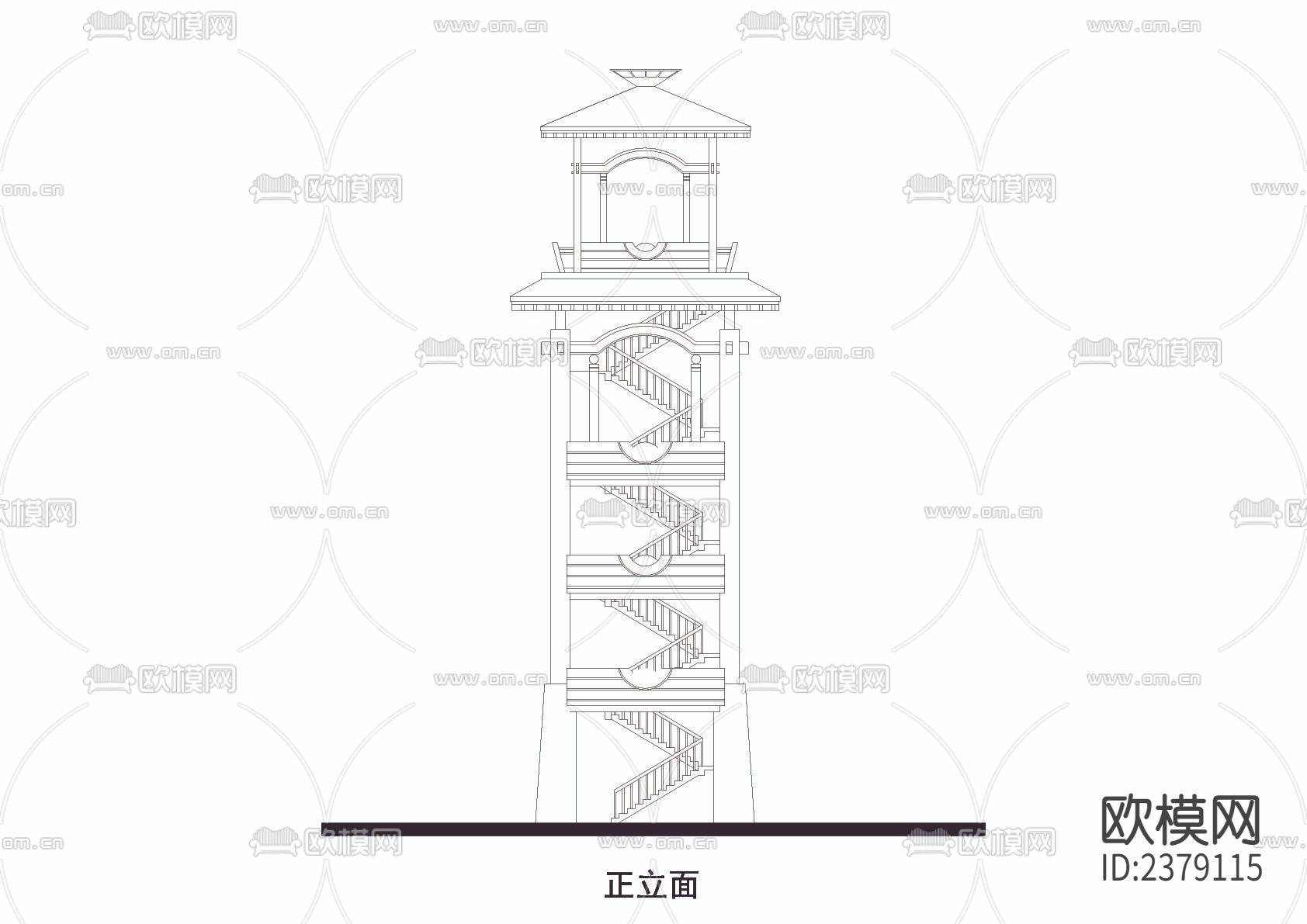 公园观景塔节点大样下载（渲染图2）