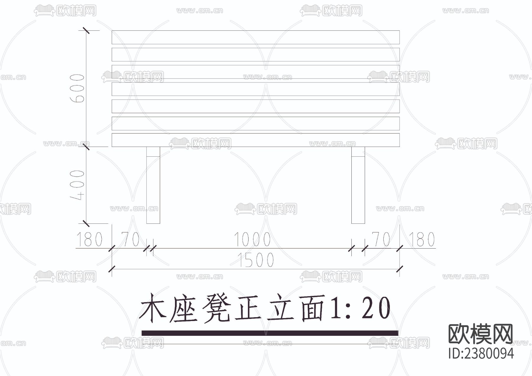 休息架CAD施工图下载（渲染图4）