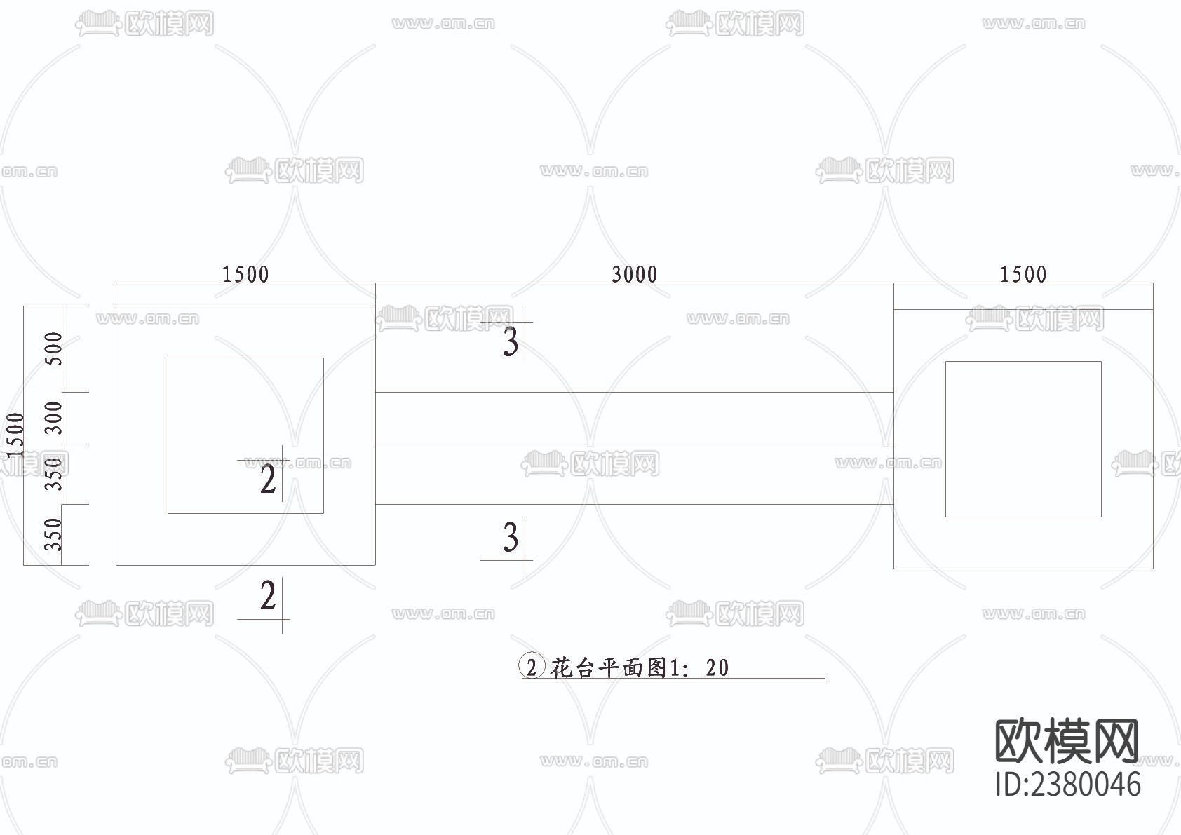 花台CAD施工图下载（渲染图3）