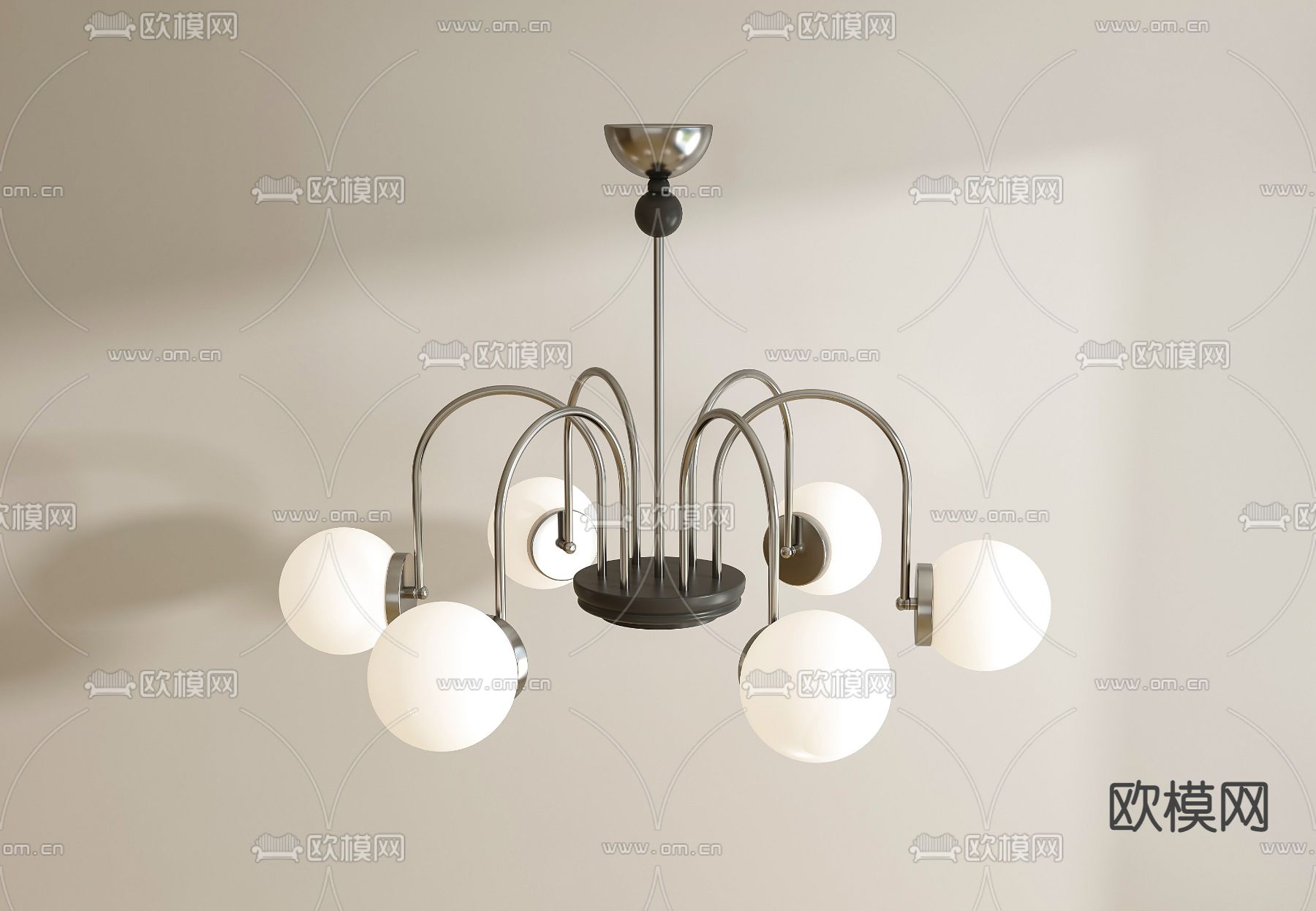 北欧多头吊灯su模型下载（渲染图1）