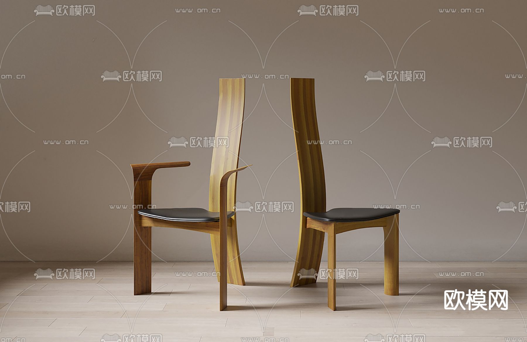 中古风 高椅背 椅子su模型下载_ID12210967_sketchup模型下载-欧模网
