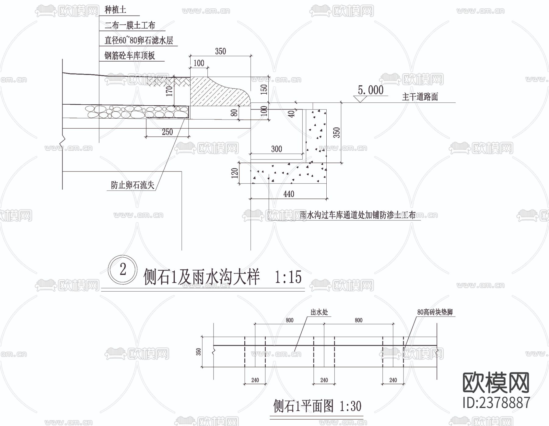 跌落式花坛节点大样下载（渲染图1）