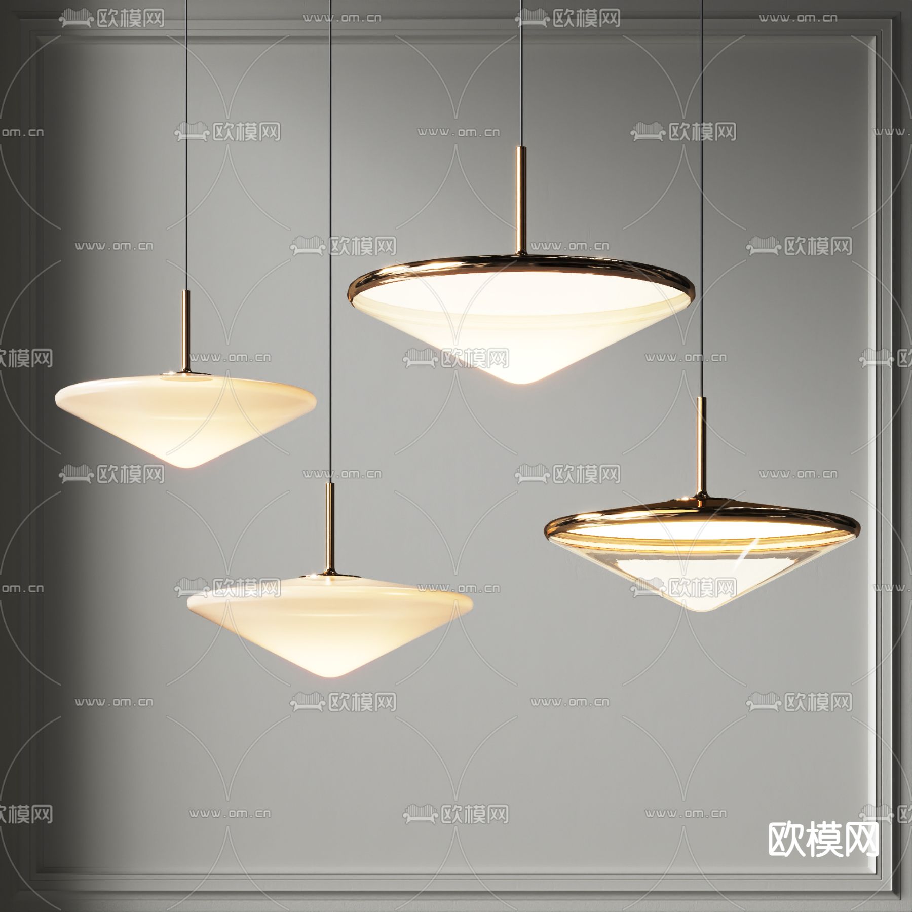 现代轻奢吊灯3d模型下载