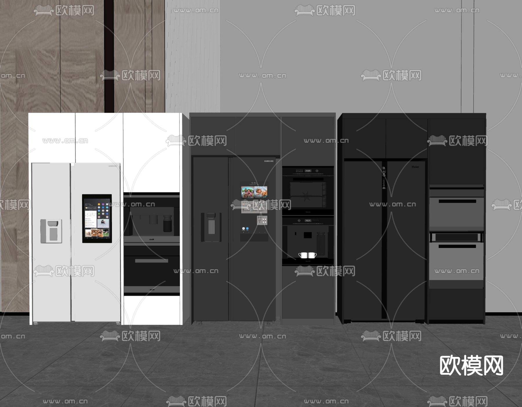 冰箱 烤箱su模型下载（渲染图2）