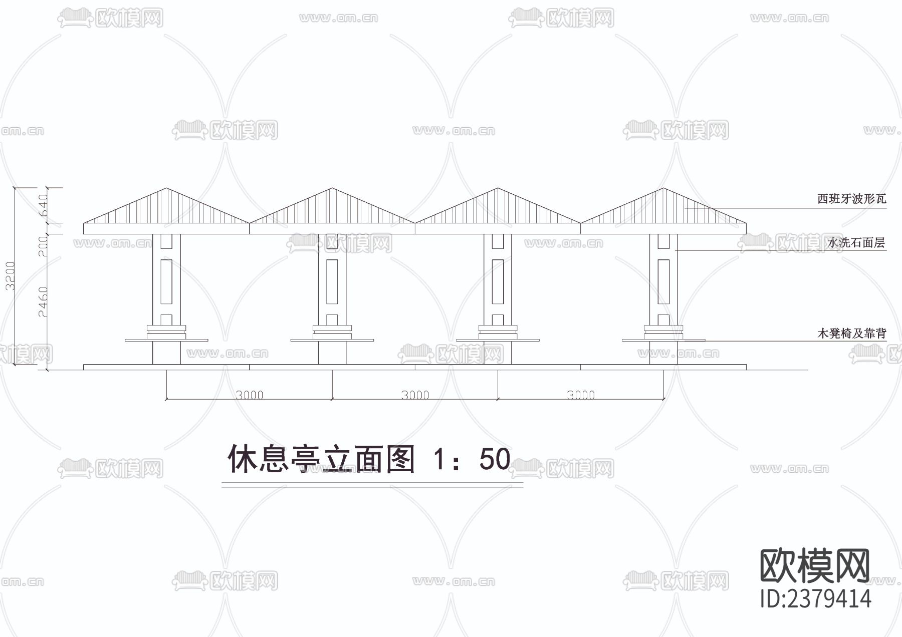休闲亭CAD节点大样下载（渲染图2）