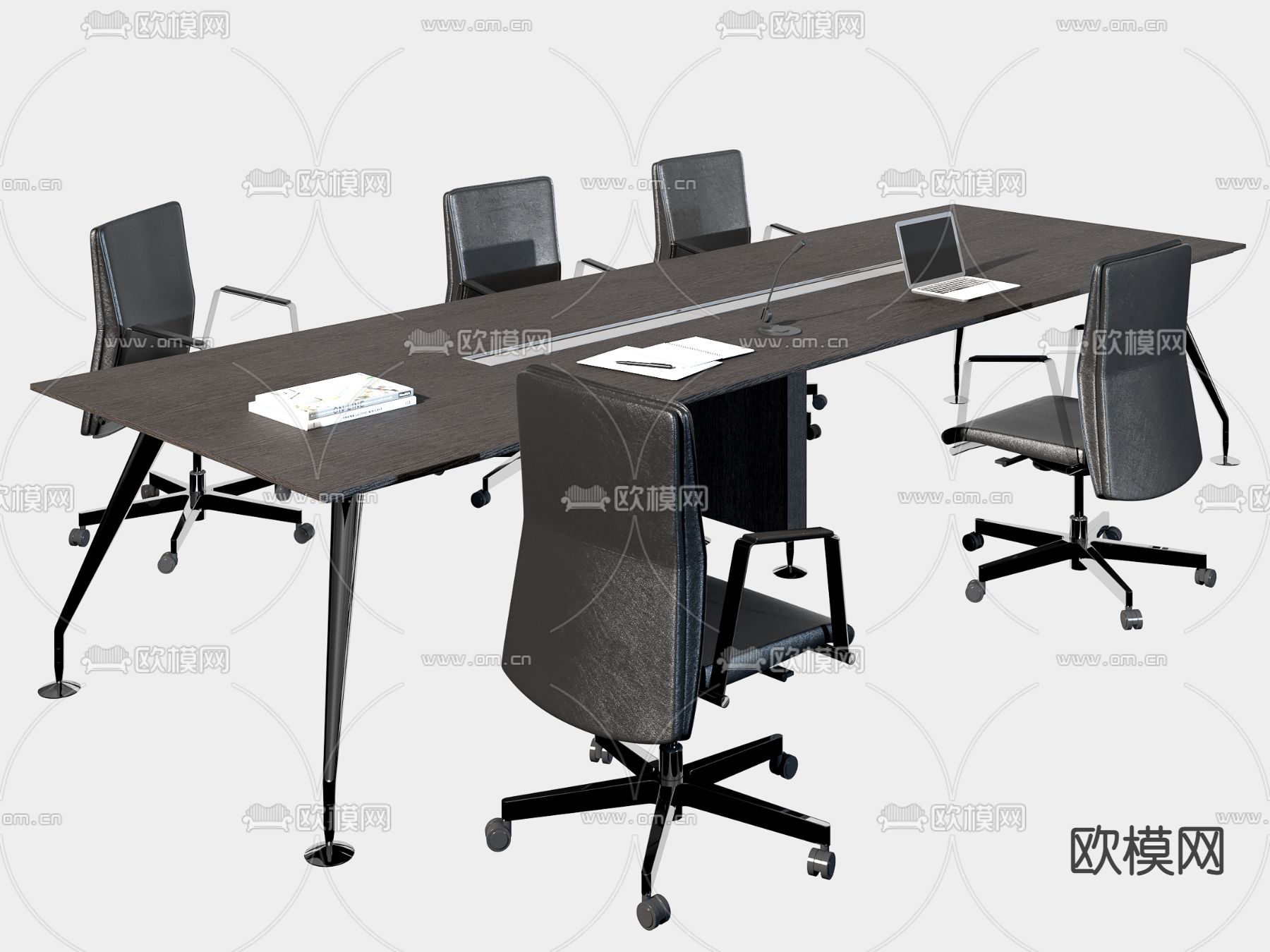 现代会议台 会议桌su模型下载（渲染图1）