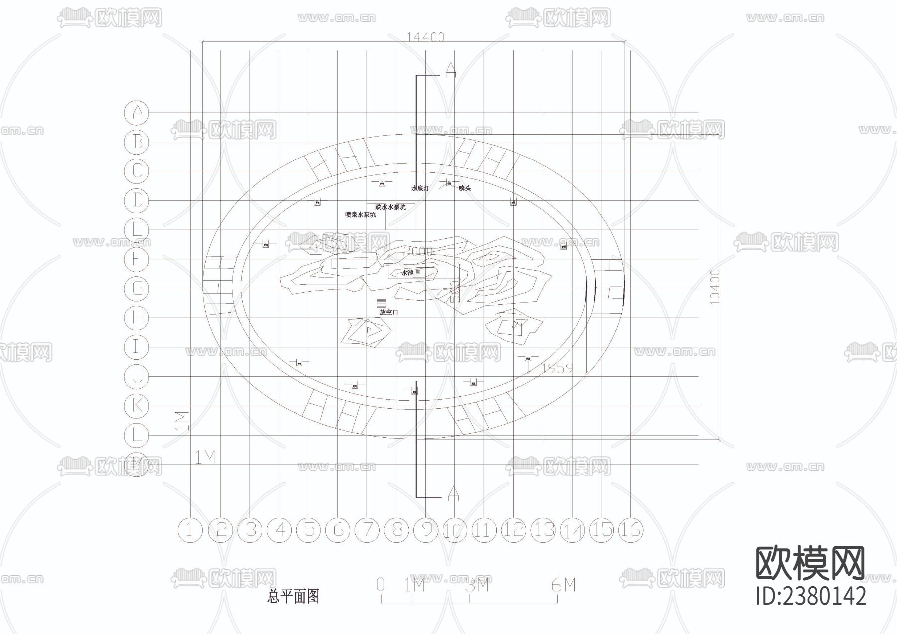 小假山总平立剖面节点大样下载（渲染图2）