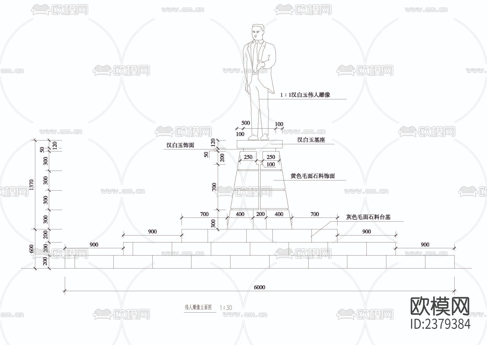 十套雕塑CAD节点大样下载（渲染图7）
