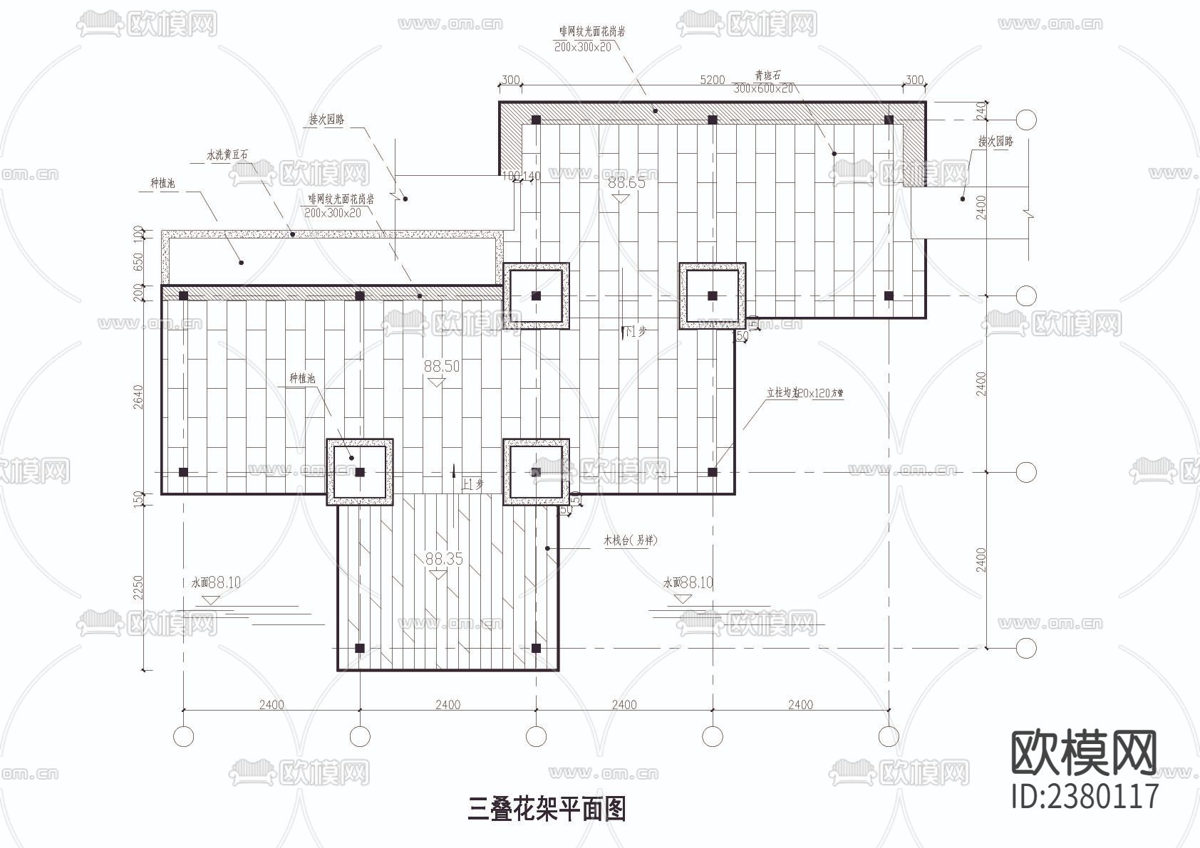 三叠木花架节点大样下载（渲染图2）