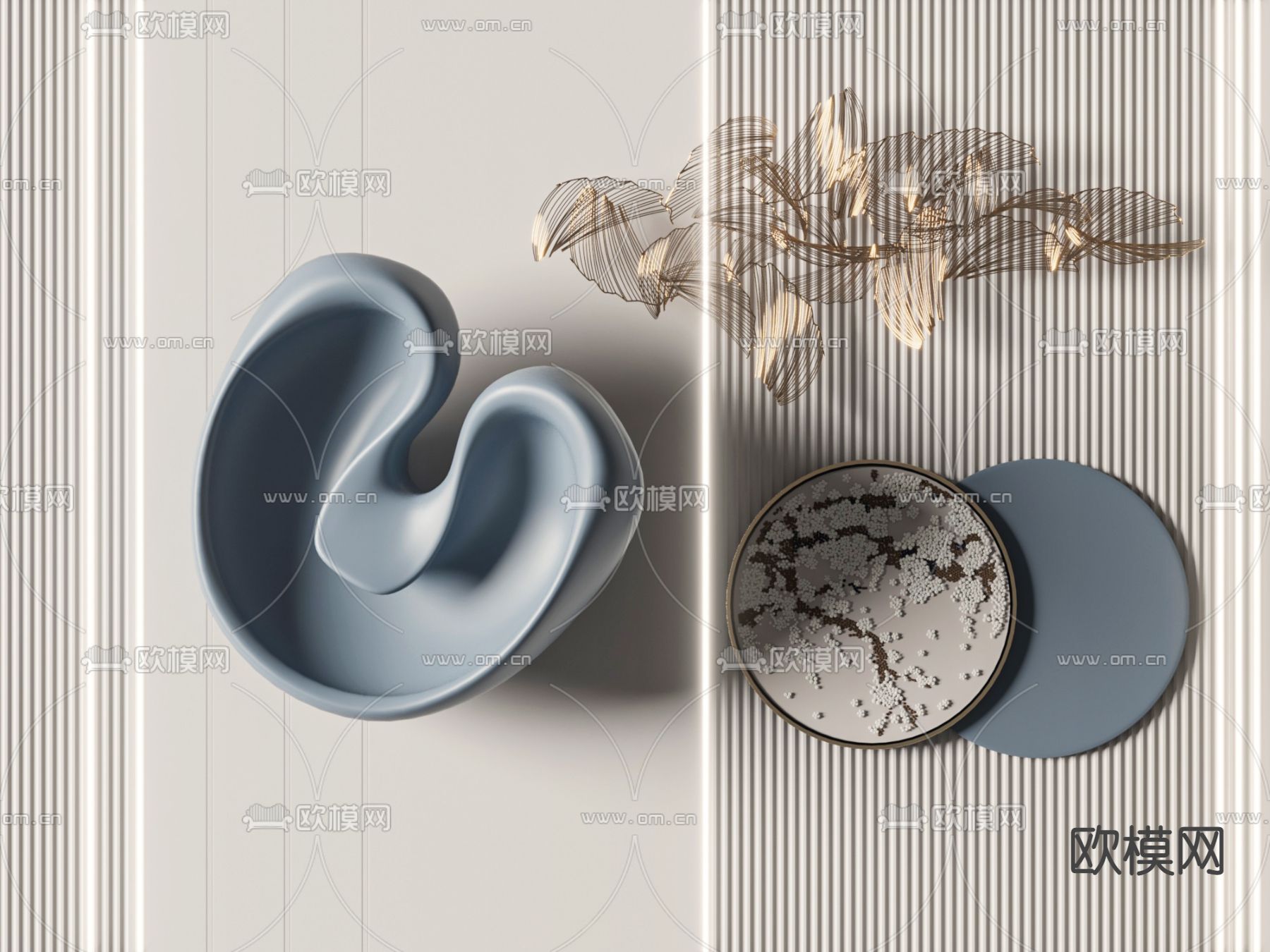 金属墙饰 异形摆件3d模型下载