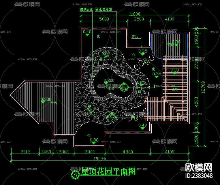 屋顶花园设计cad平面图下载
