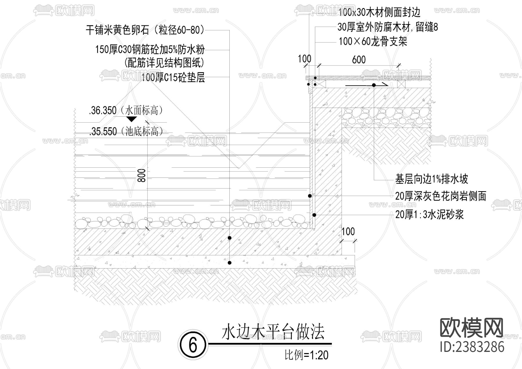 各种基础做法CAD施工图下载（渲染图3）