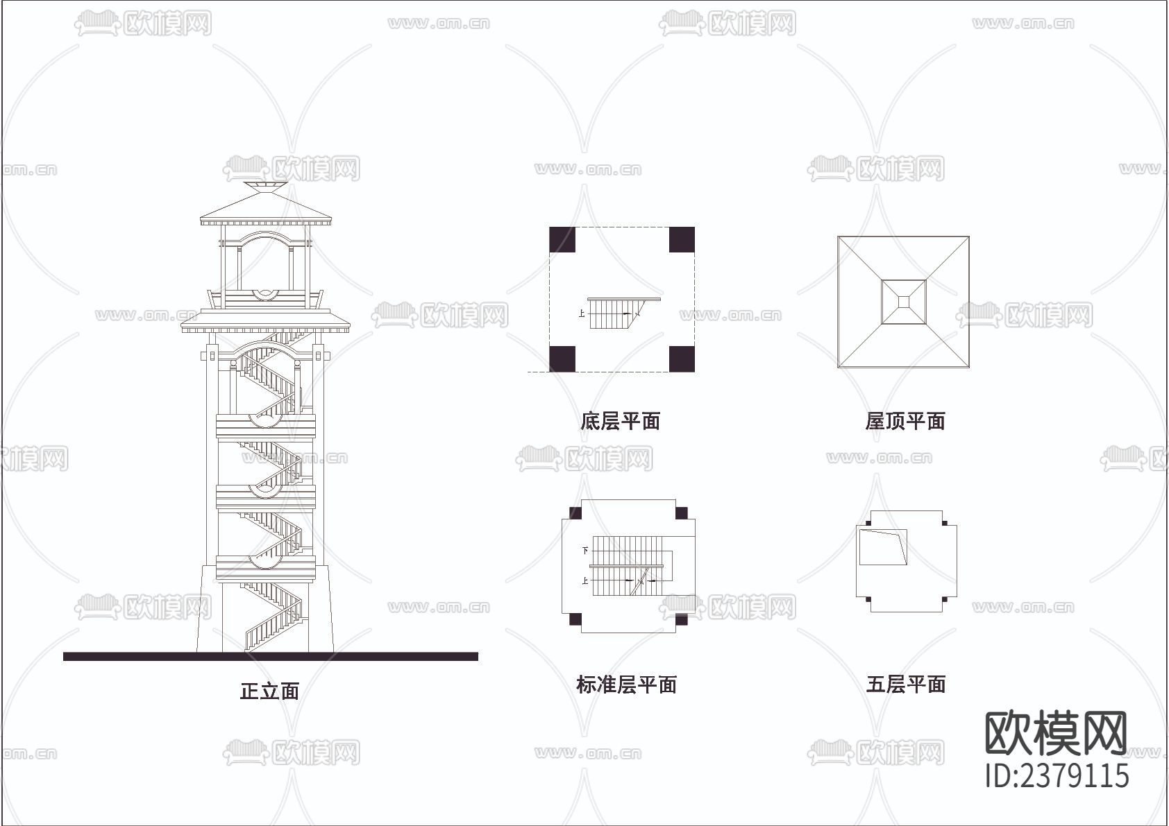 公园观景塔节点大样下载（渲染图1）
