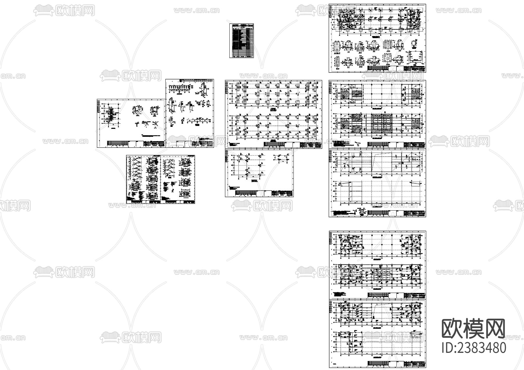 大型厂房结构CAD施工图下载（渲染图4）