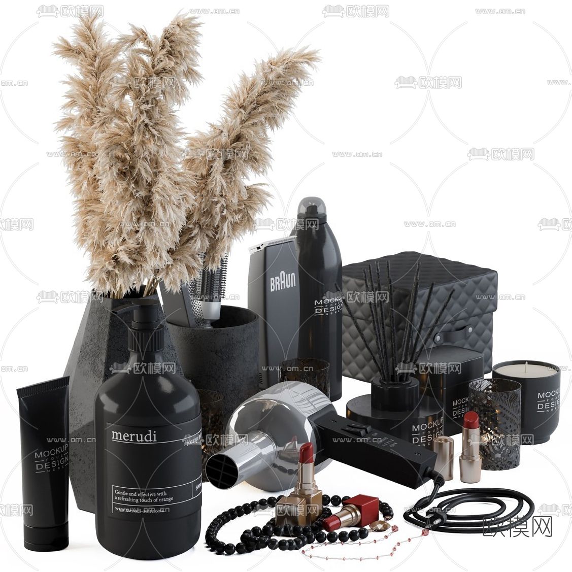 现代洗涤用品3d模型下载（渲染图1）