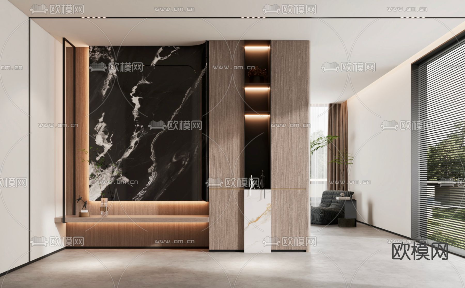 现代玄关 过道3d模型下载