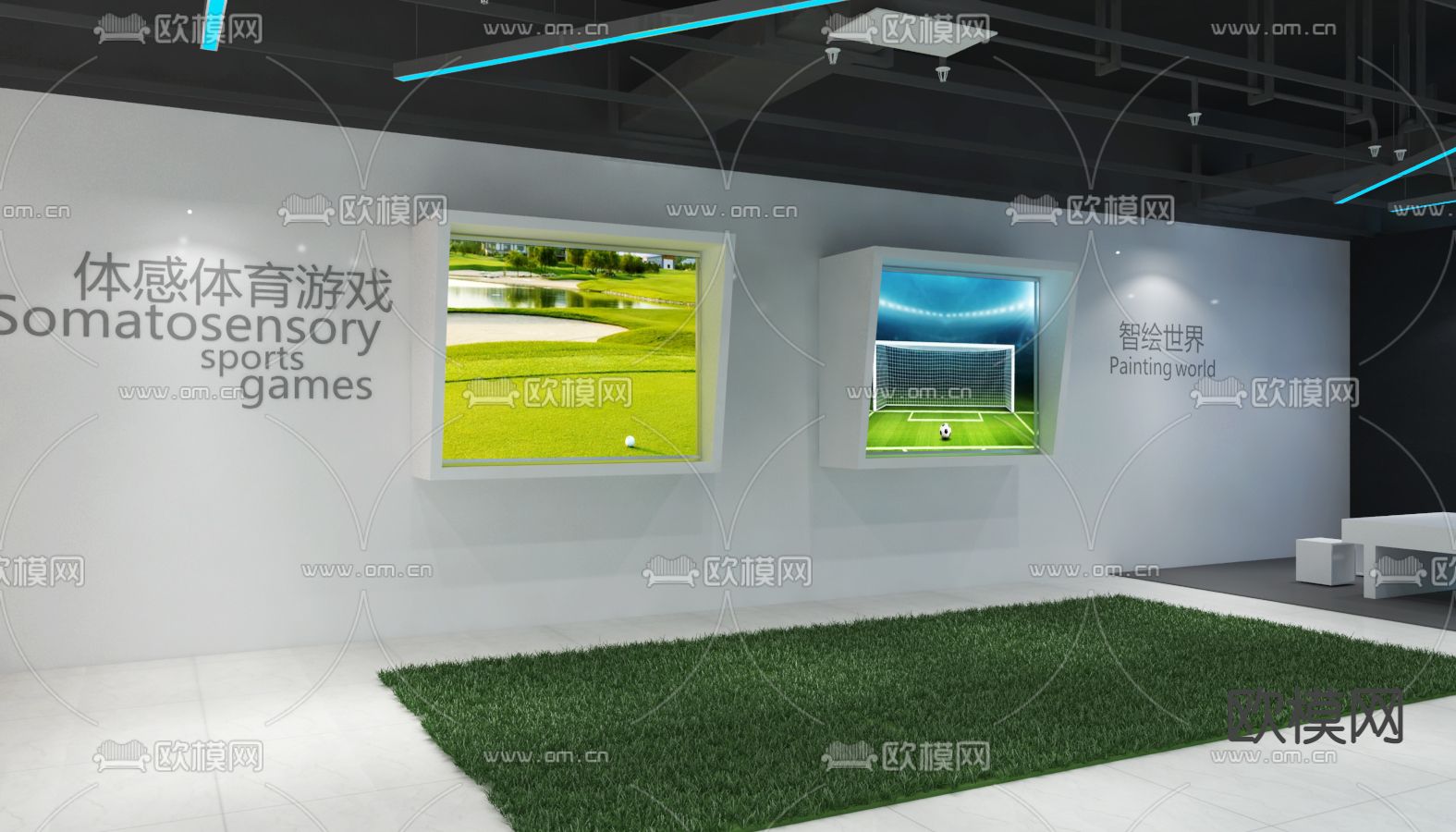 多媒体展厅免费3d模型下载（渲染图5）