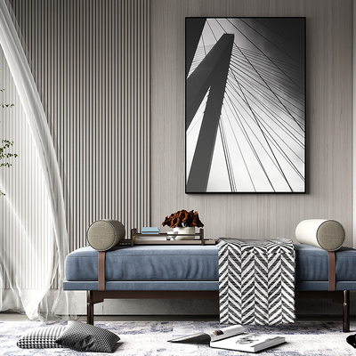  现代轻奢沙发凳su模型 