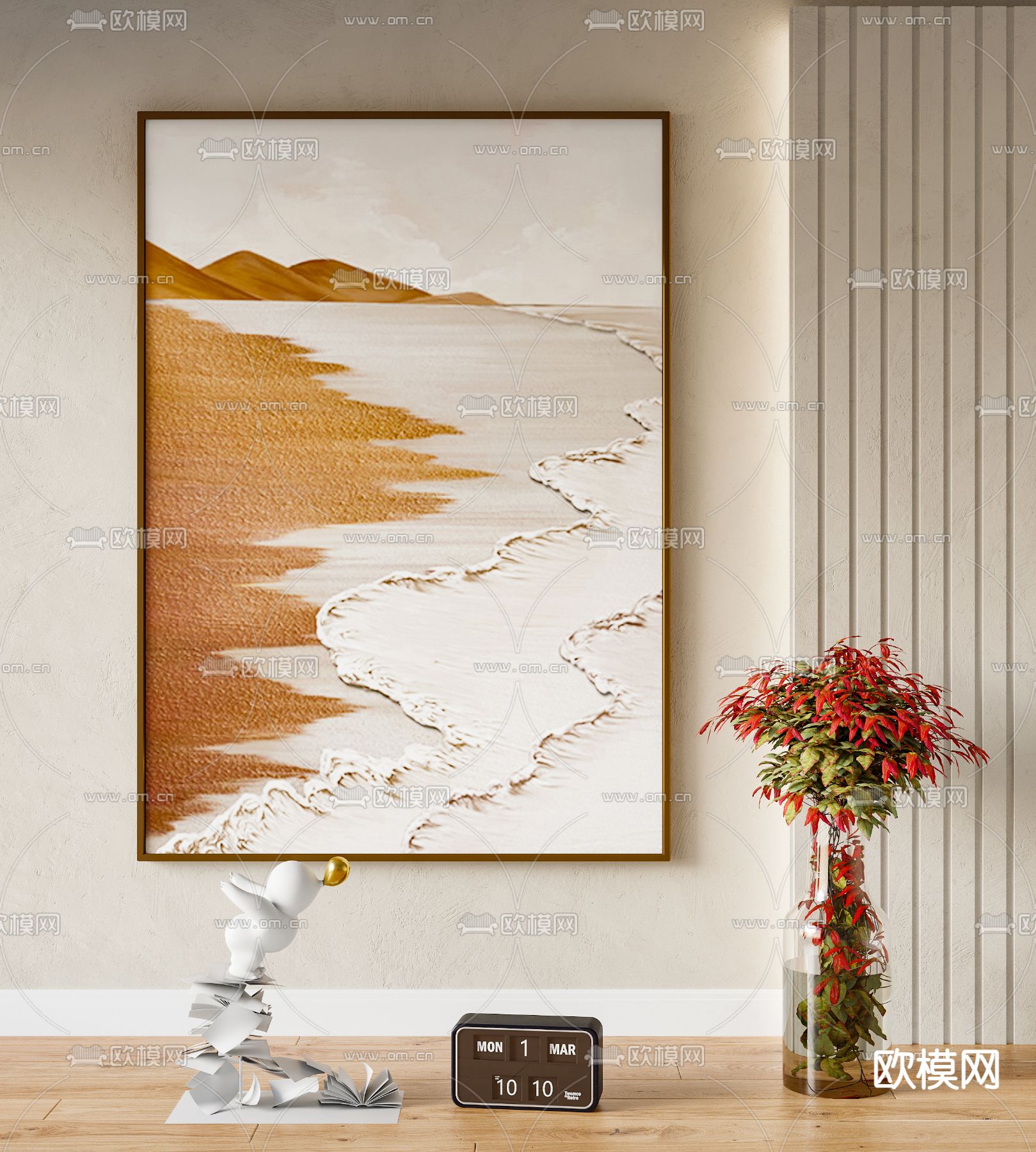 现代装饰画 挂画 肌理挂画su模型下载（渲染图1）