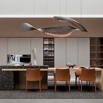  Poliform中岛台 餐桌椅su模型 