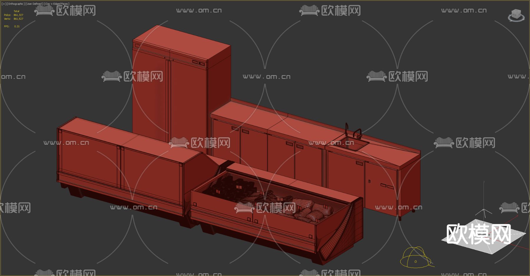 小冰箱 冰柜免费3d模型下载（渲染图3）