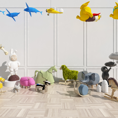  现代儿童摇摇椅su模型 