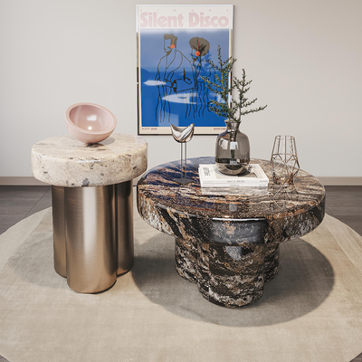  Minotti 子母茶几su模型 