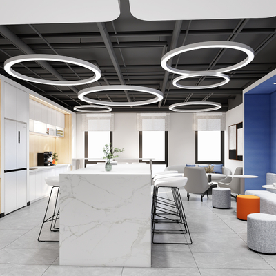  办公室茶水间 休闲区su模型 