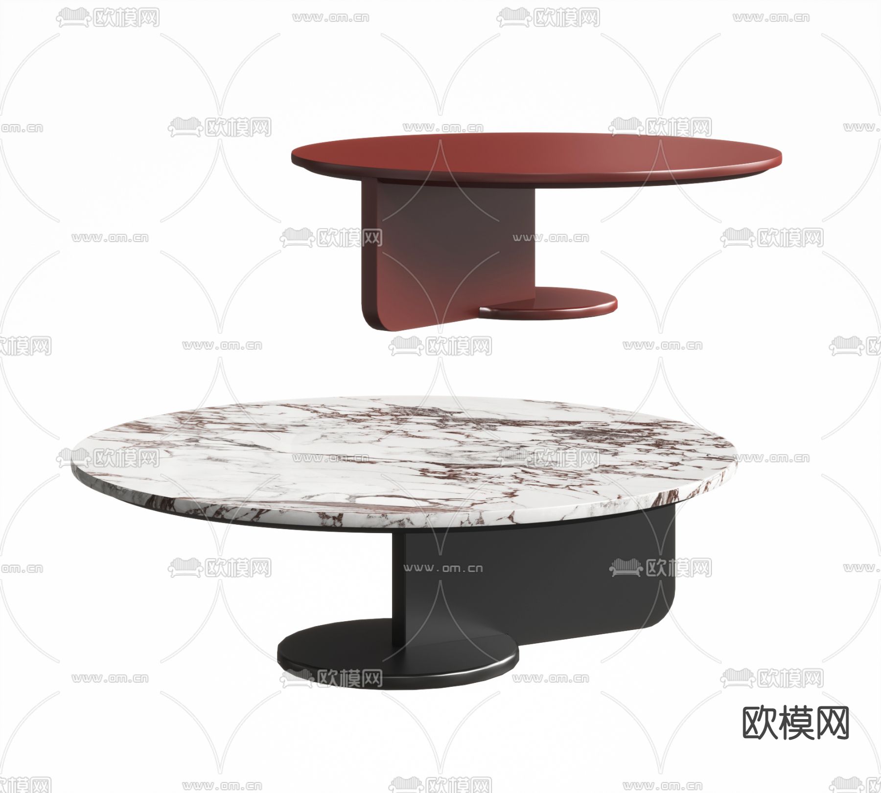 圆形餐桌su模型下载（渲染图1）