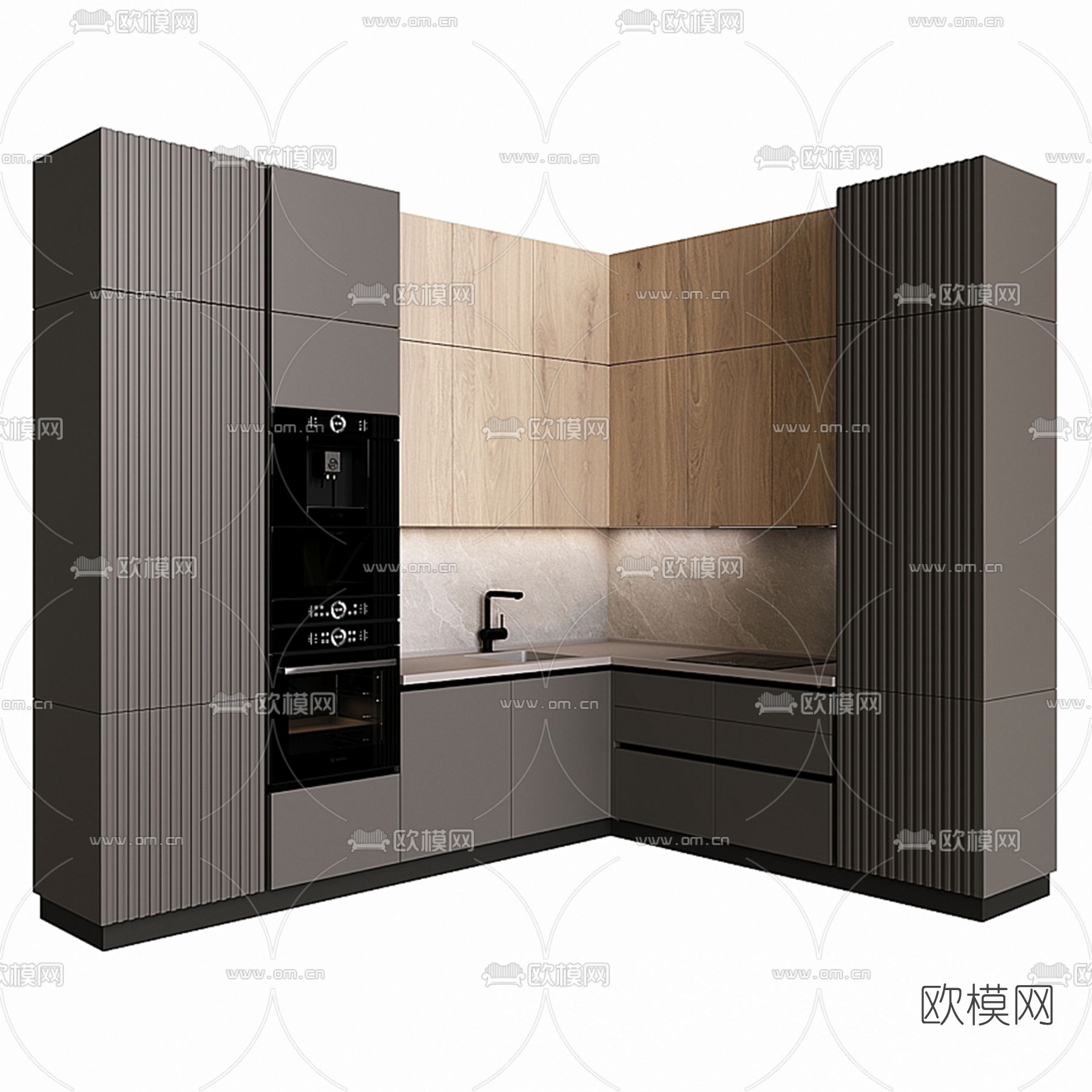 现代橱柜3d模型下载