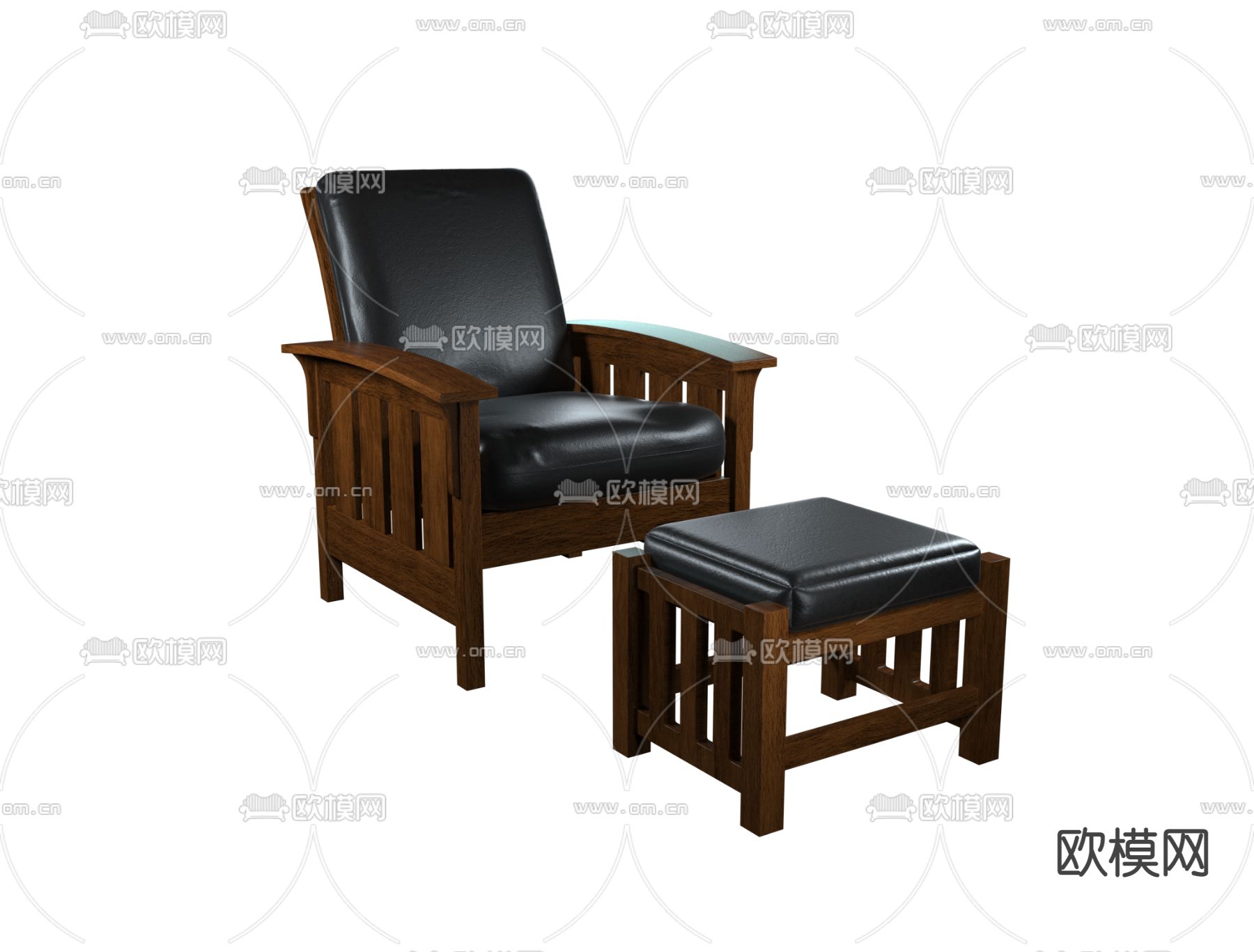 休闲椅子 脚踏免费3d模型下载