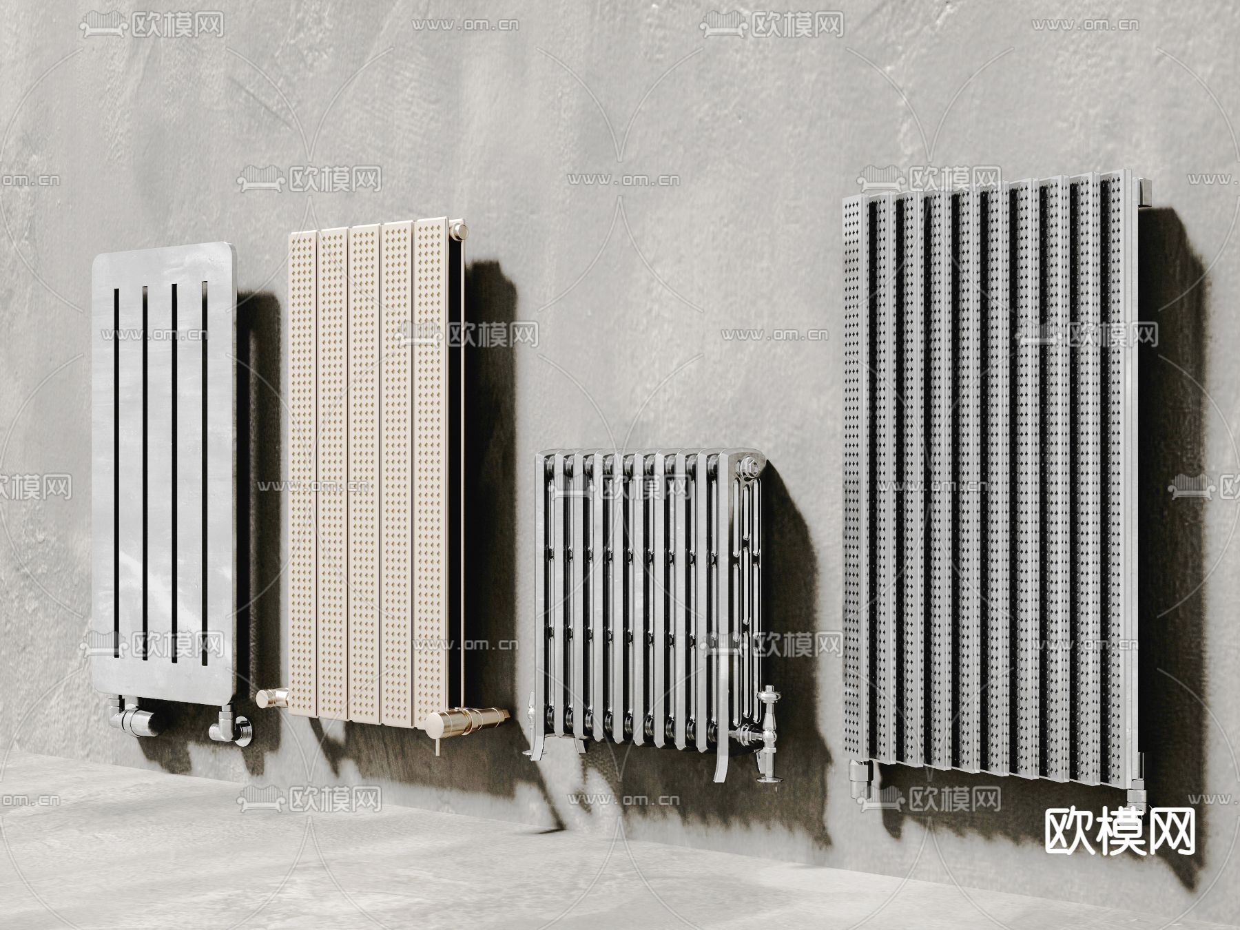 现代暖气片su模型下载
