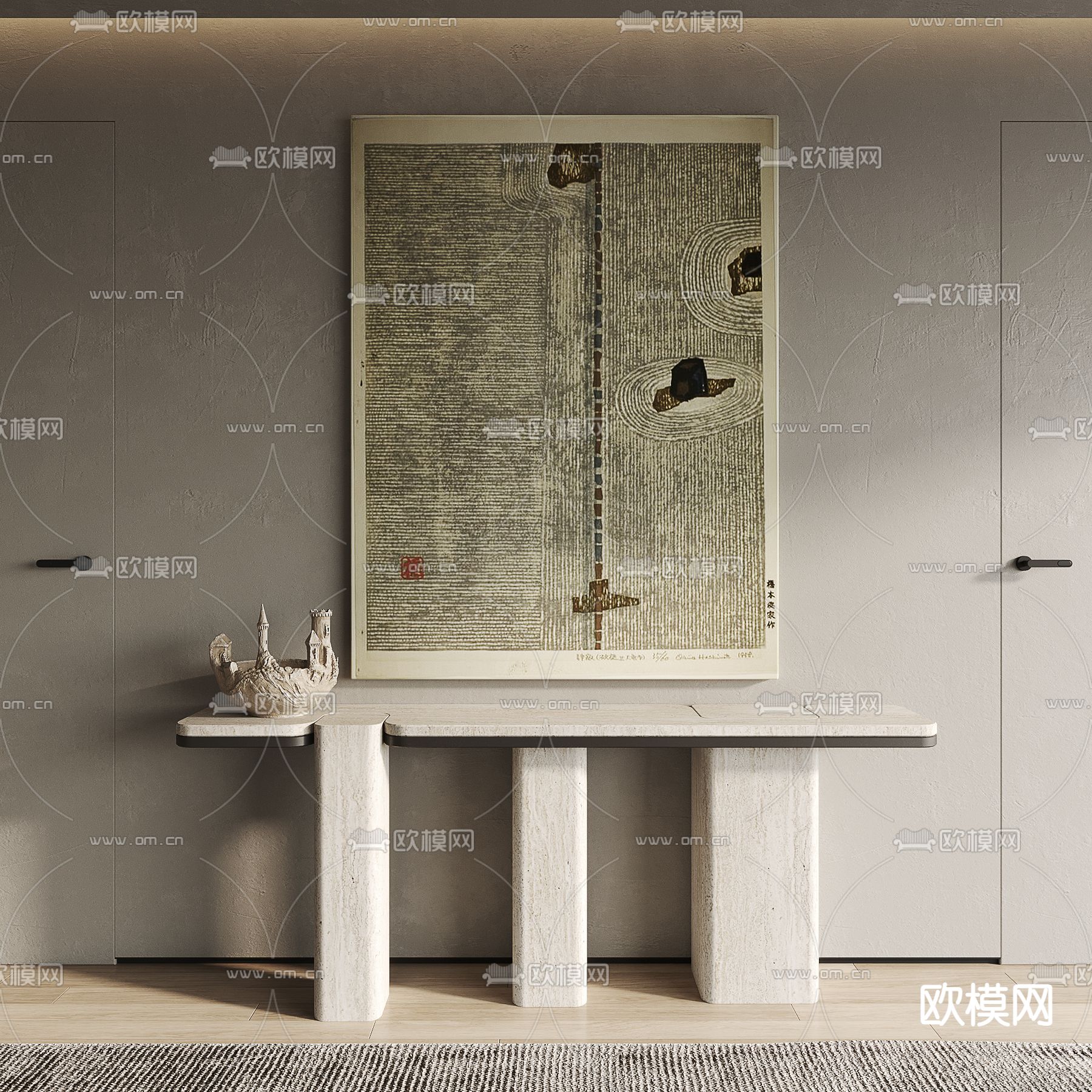 侘寂风装饰画3d模型
