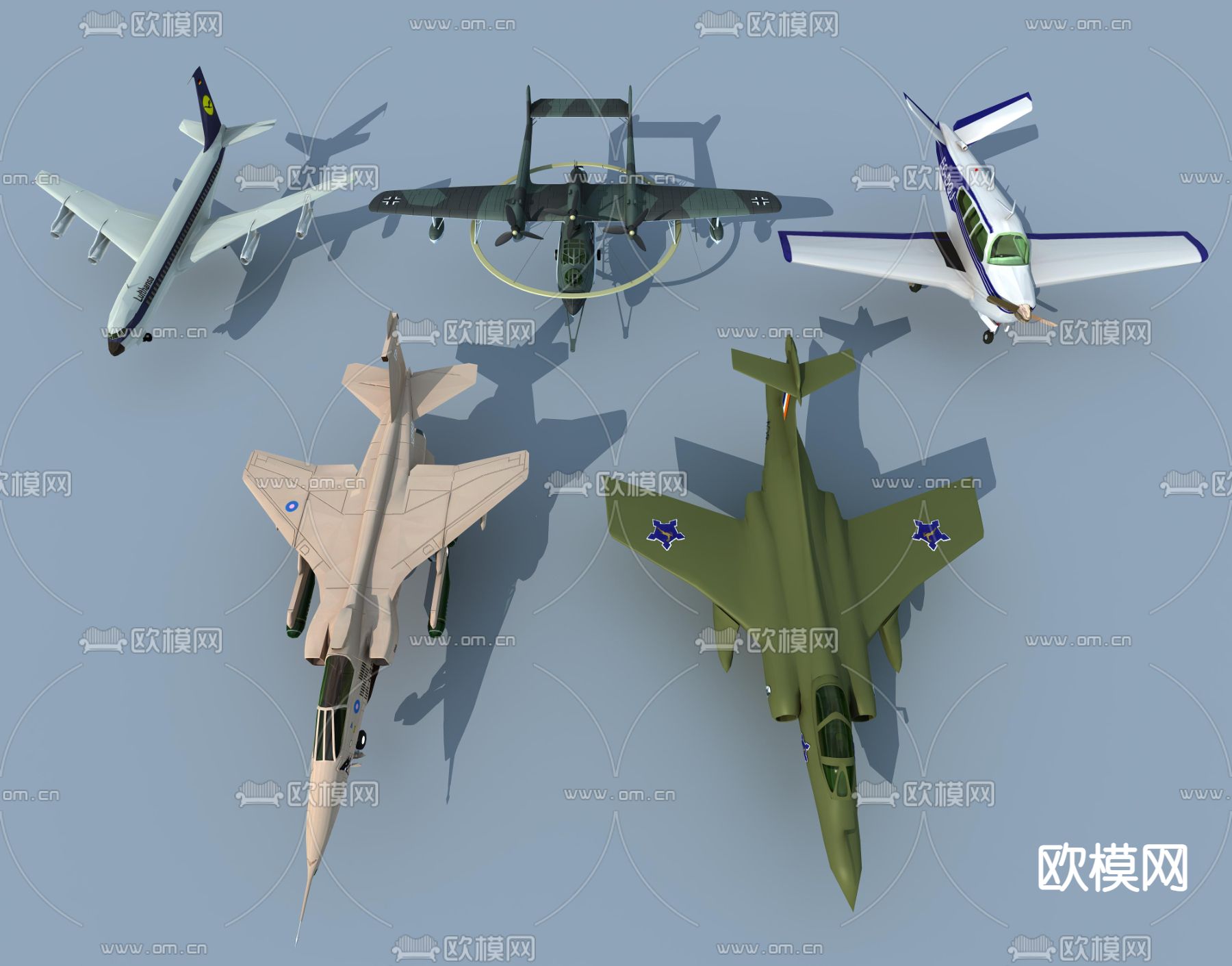 现代军事飞机su模型下载（渲染图2）