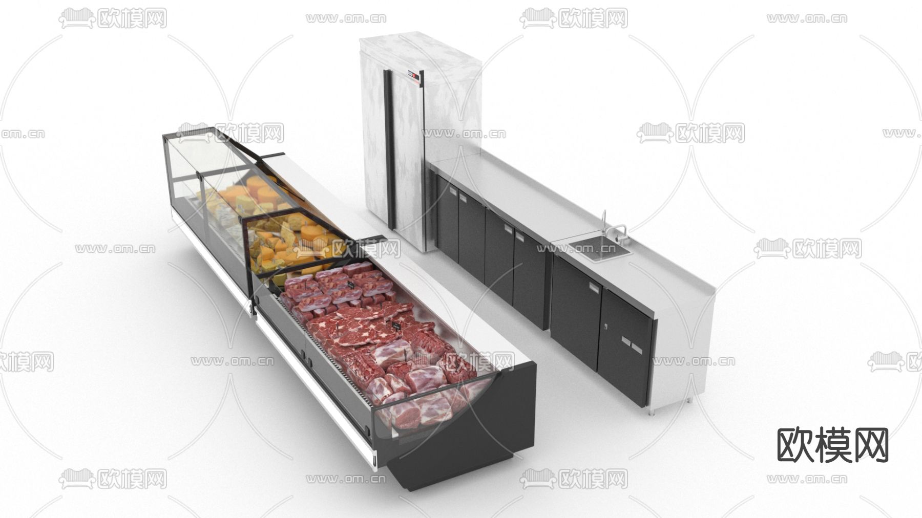 小冰箱 冰柜免费3d模型下载（渲染图2）