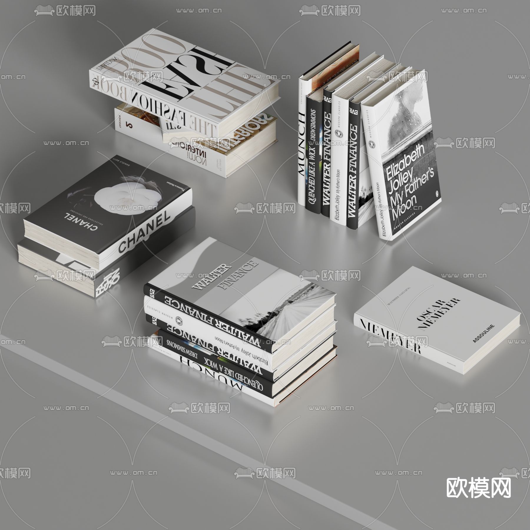 现代书本 书籍3d模型下载