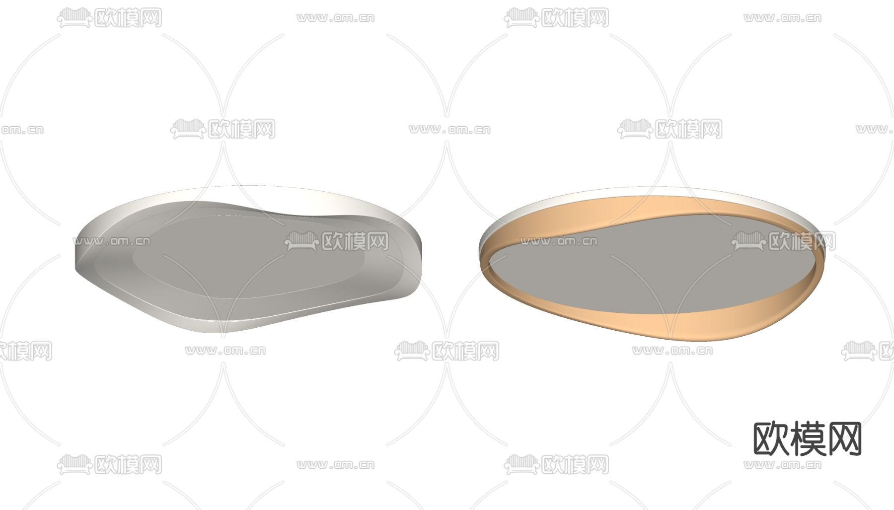 奶油风吸顶灯su模型下载（渲染图2）