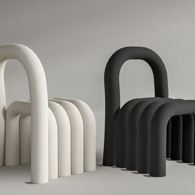 Cadeira 黑白休闲椅子su模型