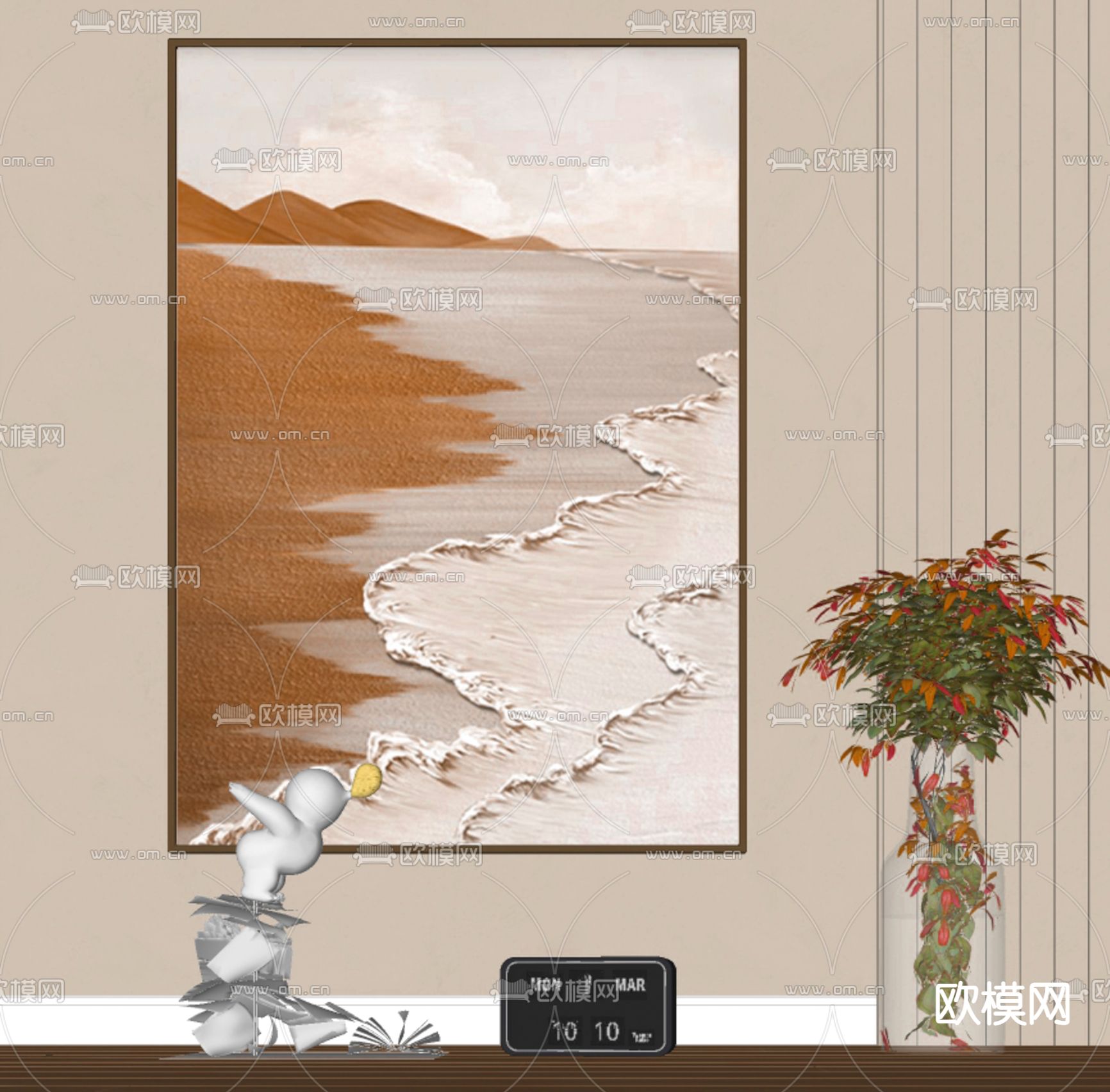 现代装饰画 挂画 肌理挂画su模型下载（渲染图2）