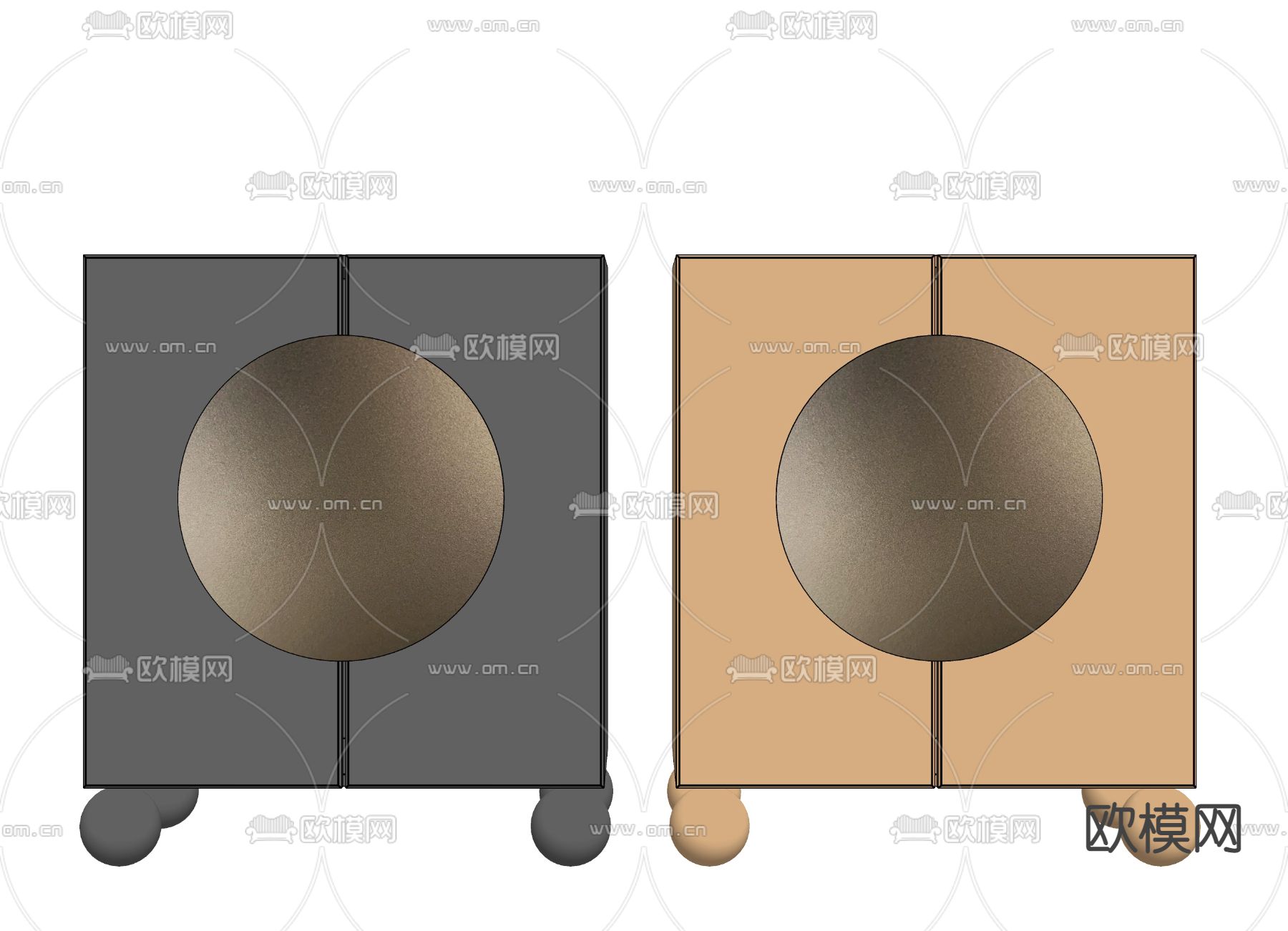 现代床头柜su模型