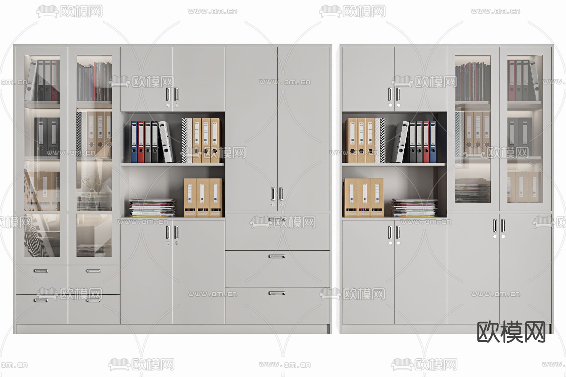办公文件柜 档案柜 资料柜3d模型下载