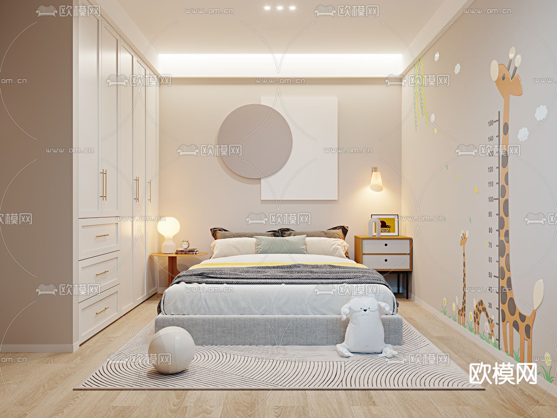 现代儿童房免费3d模型下载