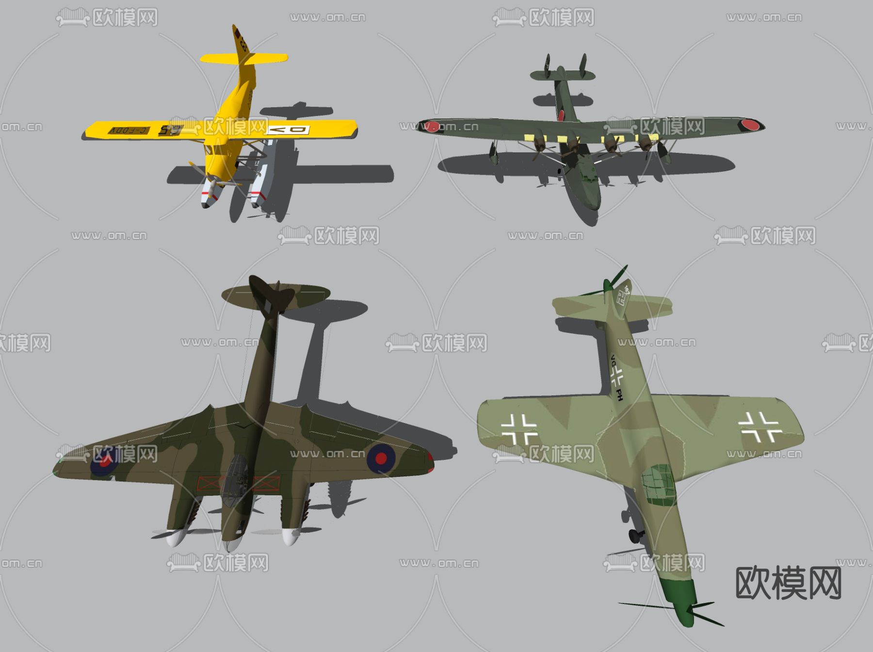 现代军事飞机su模型下载（渲染图2）