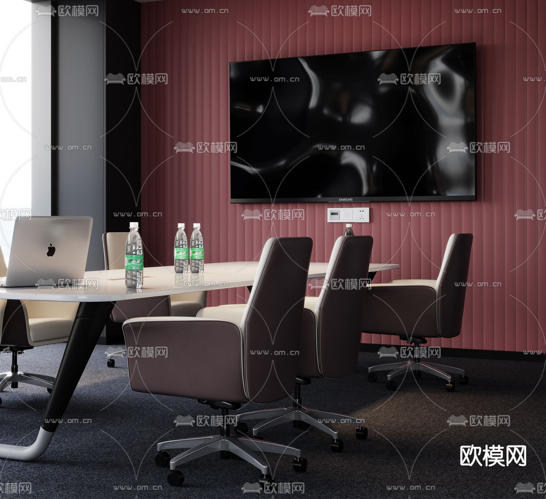 高级灰会议室3d模型下载（渲染图3）