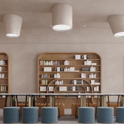  现代图书馆 阅读室su模型 