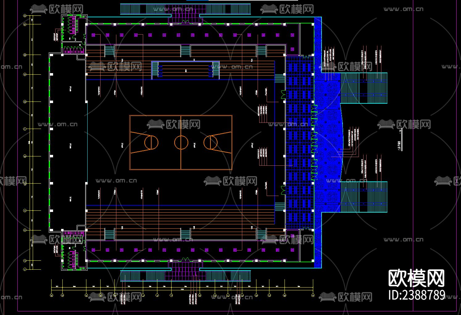 体育馆CAD施工图下载（渲染图3）