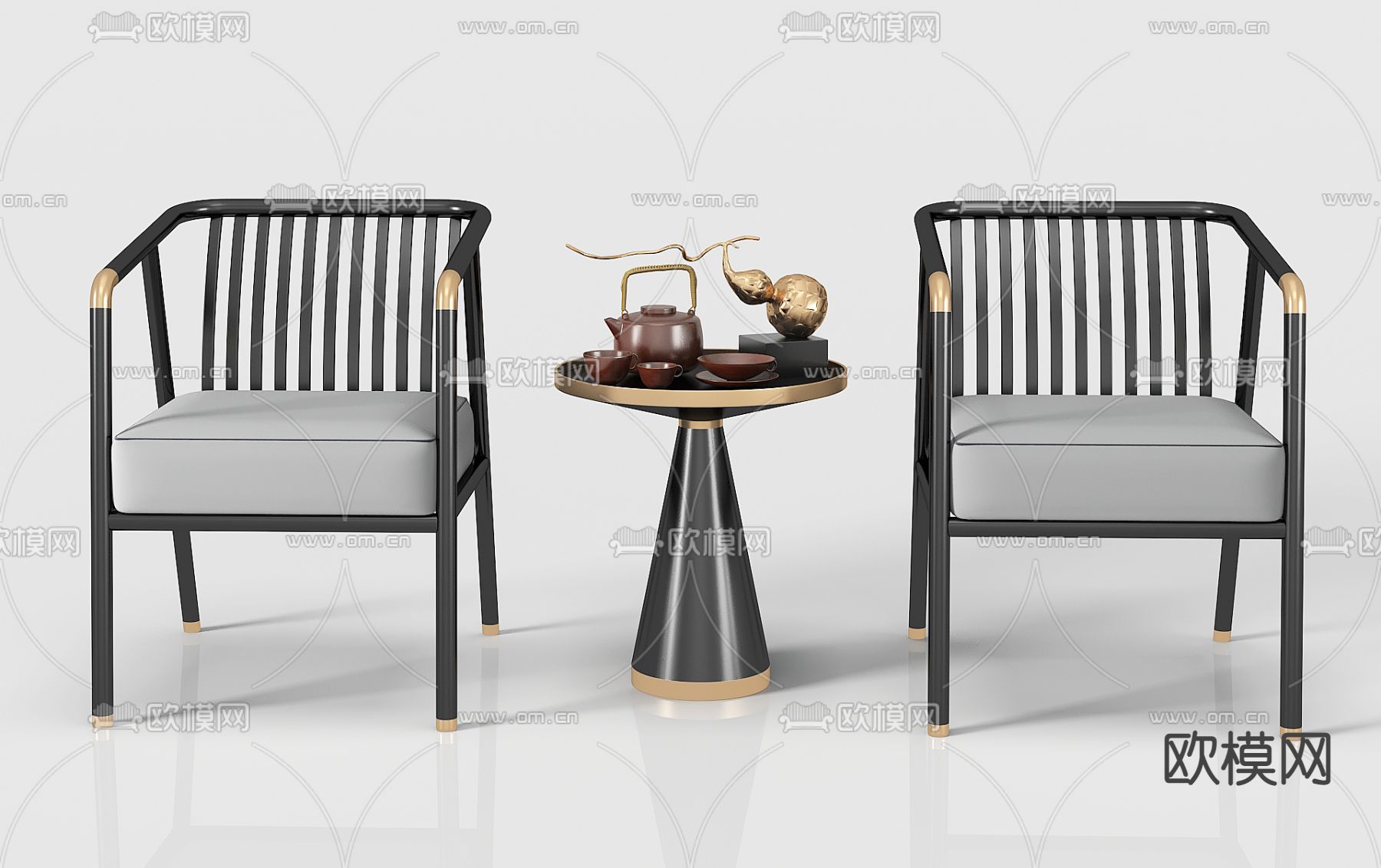 新中式休闲椅3d模型下载