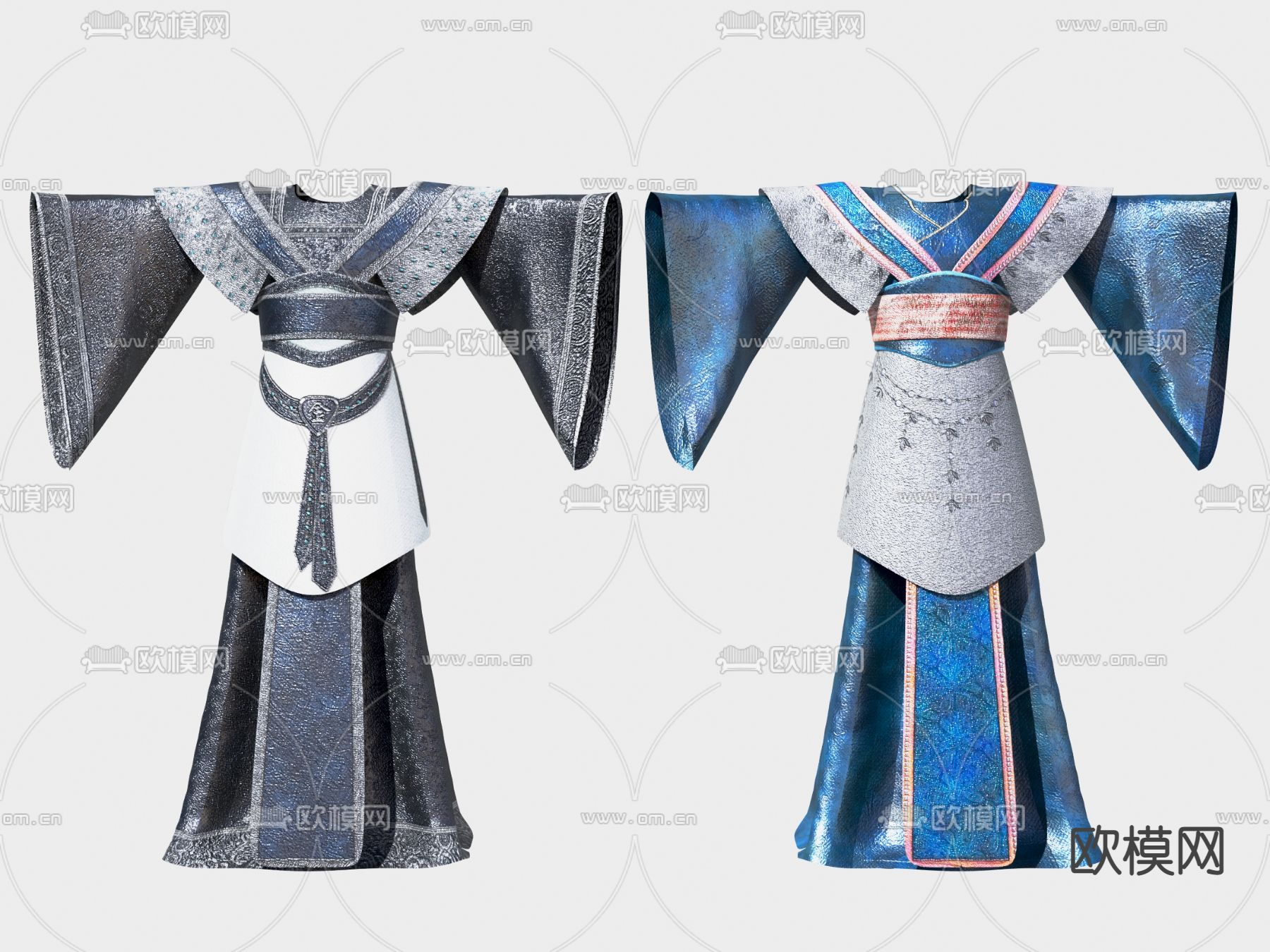 中式女式服装 汉服su模型下载