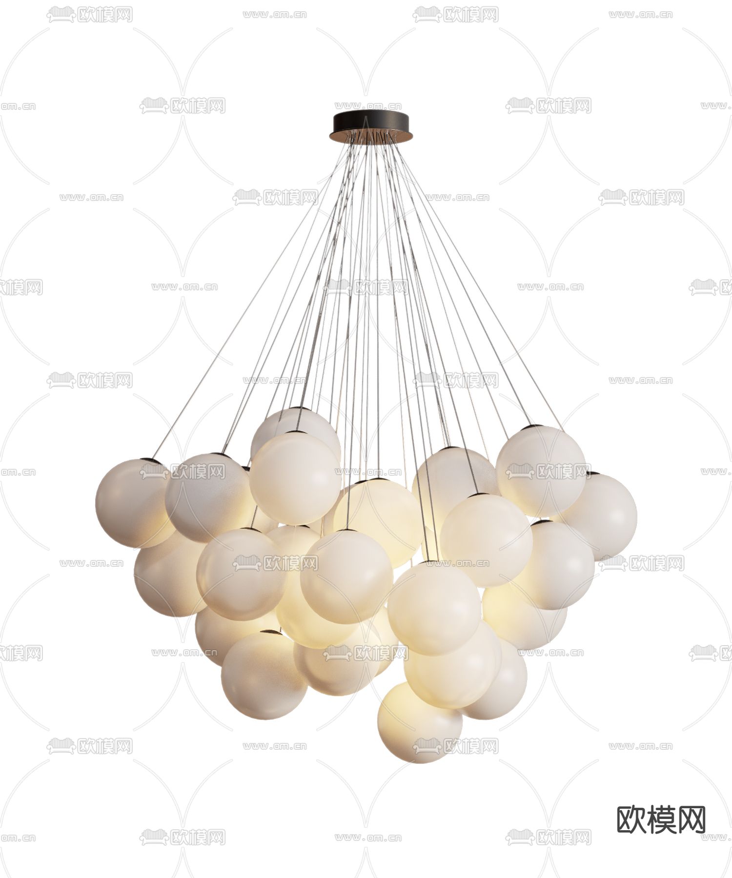 现代球形吊灯3d模型下载_ID12212673_3dmax免费模型-欧模网
