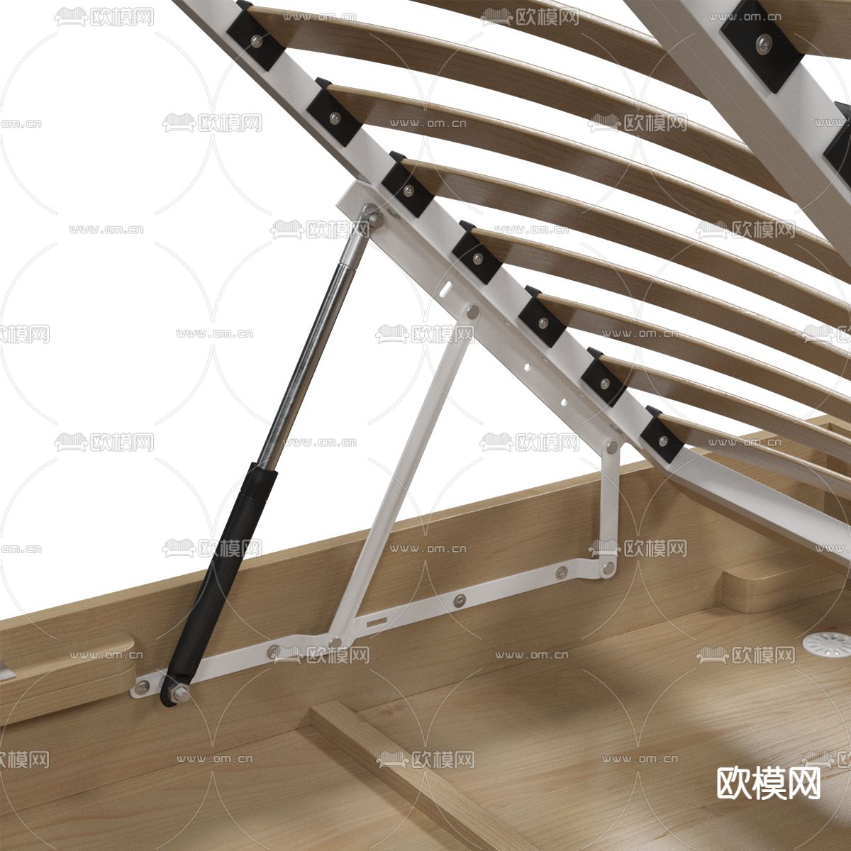 实木床箱 床架 排骨架3d模型下载（渲染图1）